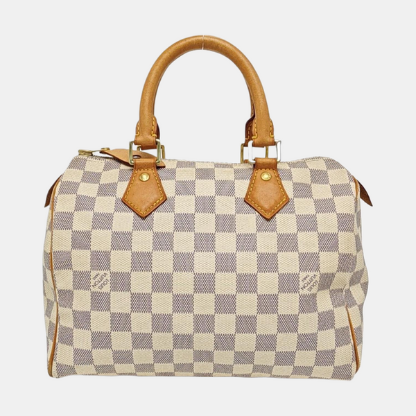 SPEEDY 25 Damier Azur Coated Canvas White
