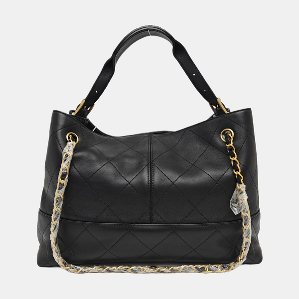 Quilted Calfskin Tote Bag Black