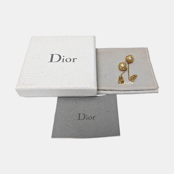 Pendientes Secret Cannage de metal dorado