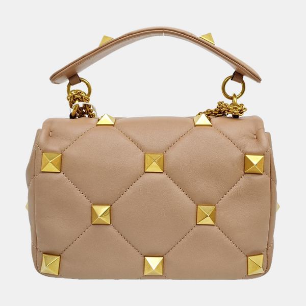 Roman Stud Quilted Lambskin Pink