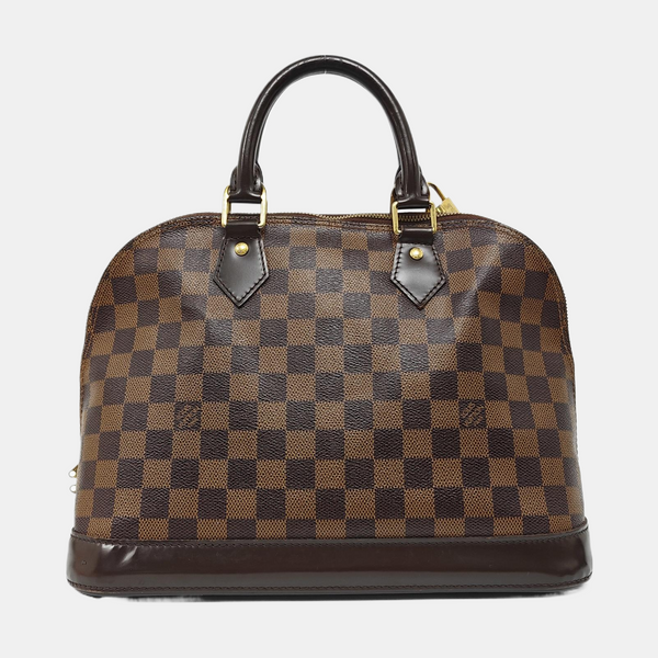 Authenticated pre-owned ALMA PM Damier Ebene Coated Canvas Brown - Top Handle Bag at Looply