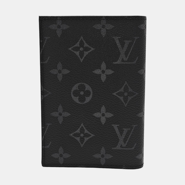 Monogram Coated Canvas Clutch Gray