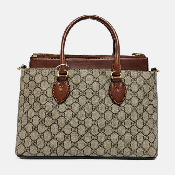 GG Blooms Monogram Coated Canvas Beige