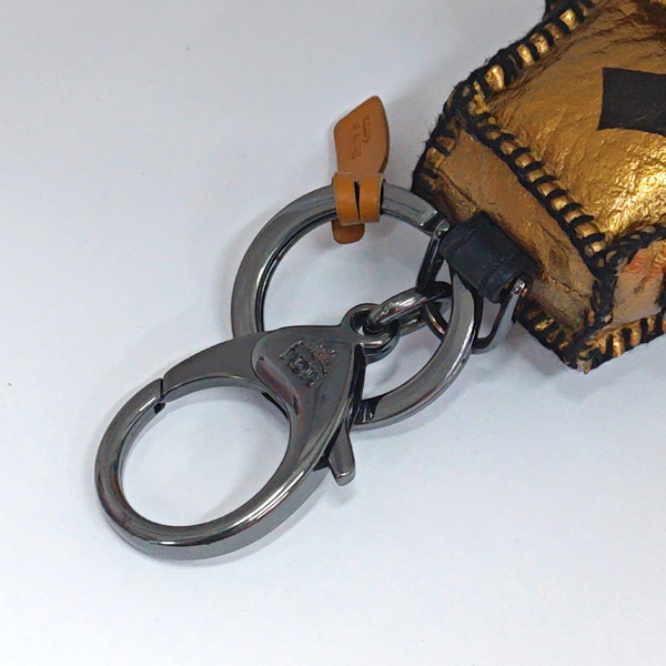 Gold Leather Bag Charm