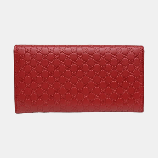 Microguccissima Monogram Calfskin Red Wallet