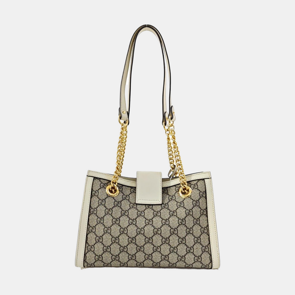Padlock Small Monogram Coated Canvas Beige