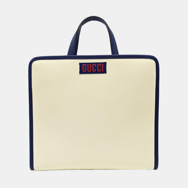 Coated Canvas Tote Bag Beige