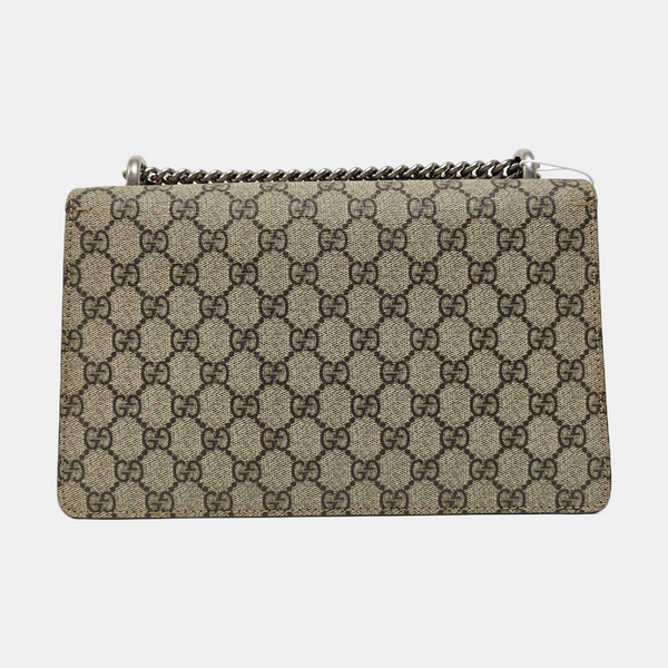 Dionysus Small Monogram Coated Canvas Beige