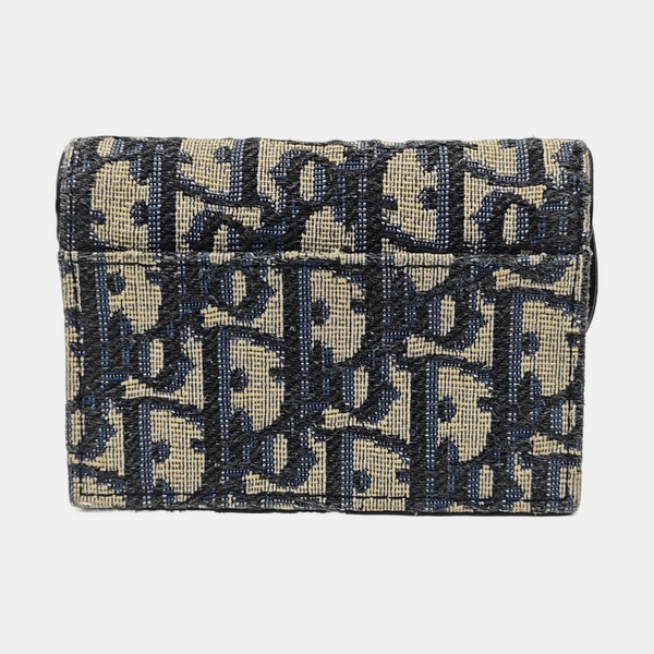 Authenticated pre-owned Saddle Oblique Canvas Blue Wallet - Wallet at Looply