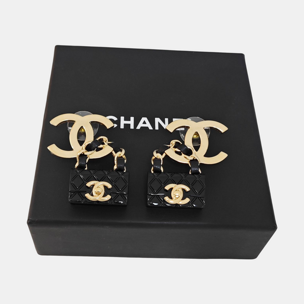 Metal Black Stud Earrings