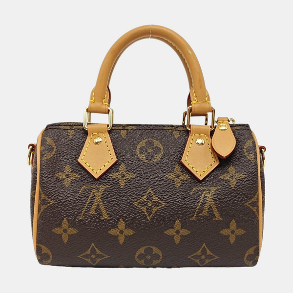 Authenticated pre-owned SPEEDY Nano Monogram Coated Canvas Brown - Shoulder Bag at Looply
