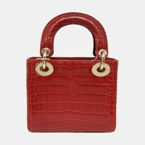 Lady Dior Mini Crocodile Red