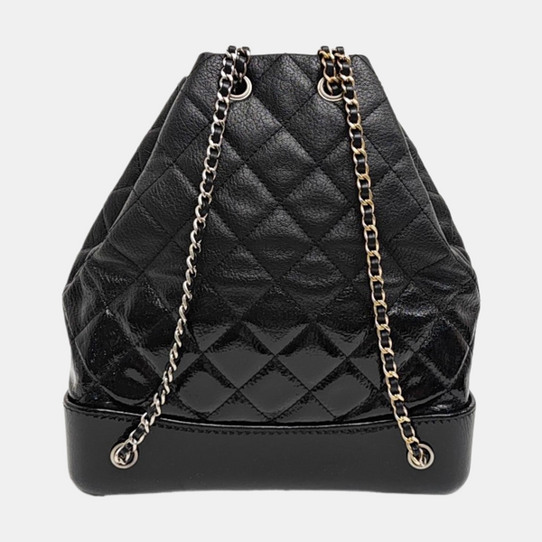 GABRIELLE Small Quilted Lambskin Black