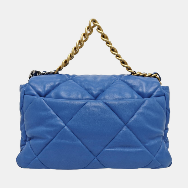 CHANEL 19 Large Quilted Lambskin Blue