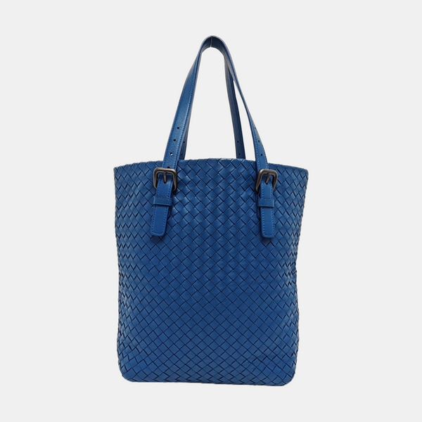 Cesta de piel de cordero azul