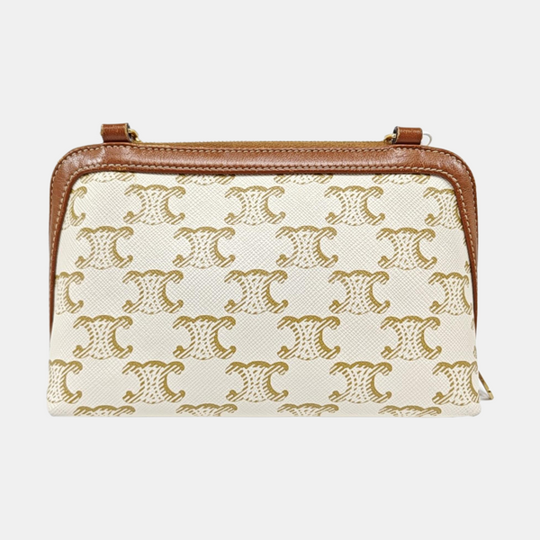 Coated Canvas Shoulder Bag White