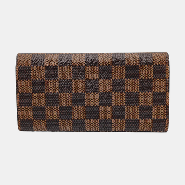 EMILIE Damier Ebene Coated Canvas Brown Wallet