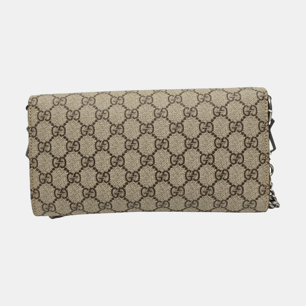 Dionysus Small Monogram Coated Canvas Beige