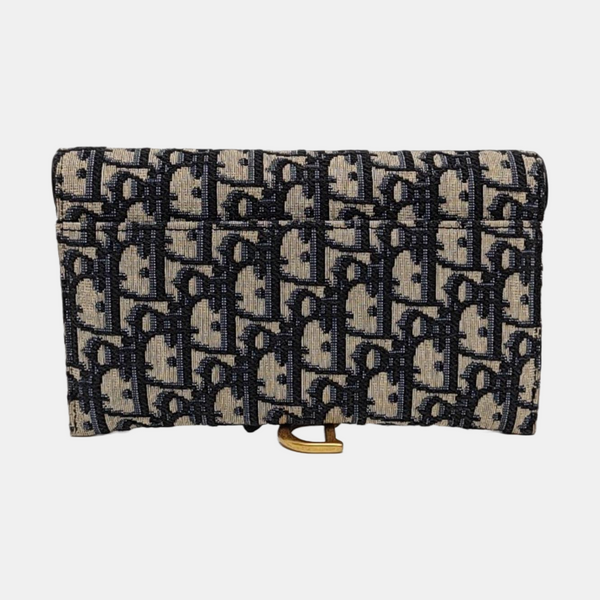 Authenticated pre-owned Saddle Small Oblique Canvas Blue - Crossbody Bag at Looply