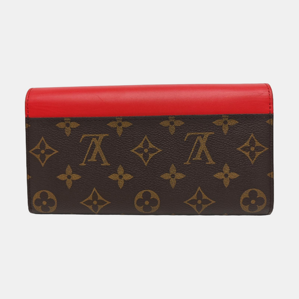 SARAH Monogram Coated Canvas Brown Wallet
