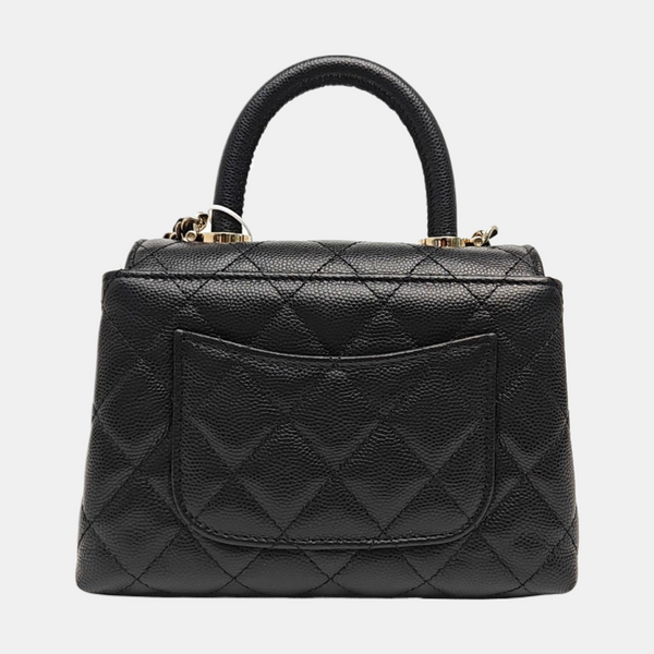 COCO HANDLE Grained Calfskin Black