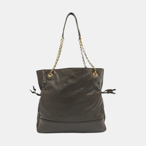 JAMIE SHOPPING Medium Quilted Lambskin Gray