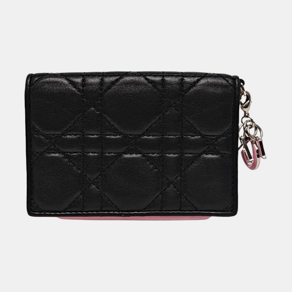 Authenticated pre-owned Lady Dior Quilted Lambskin Black Wallet - Wallet at Looply