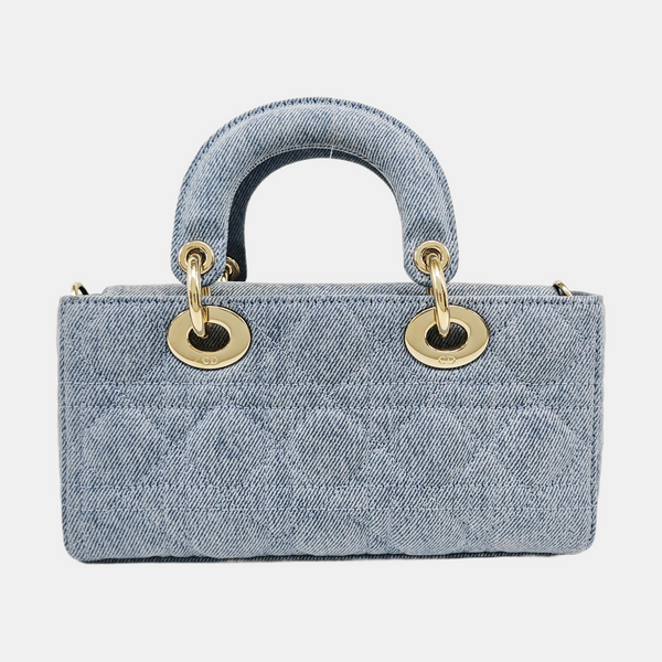 Lady D-Joy Small Cannage Denim Blue