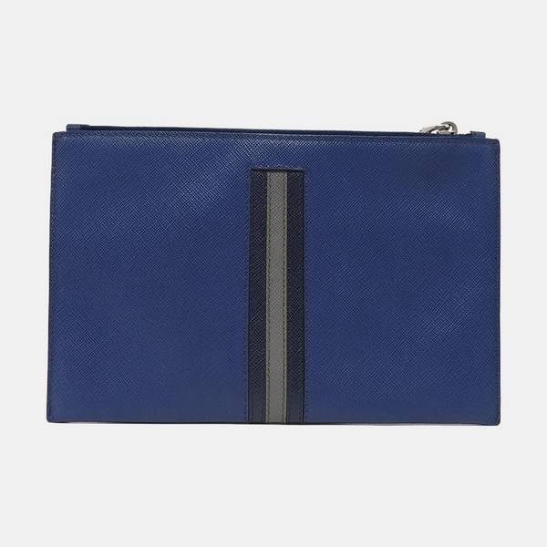Saffiano Calfskin Clutch Blue