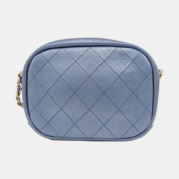 Quilted Lambskin Shoulder Bag Blue