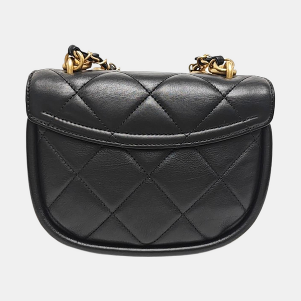 Quilted Calfskin Shoulder Bag Black