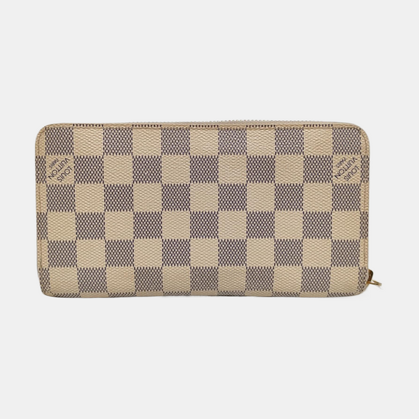 ZIPPY Damier Azur Coated Canvas White Wallet