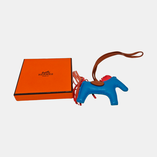 Leather Bag Charm Blue