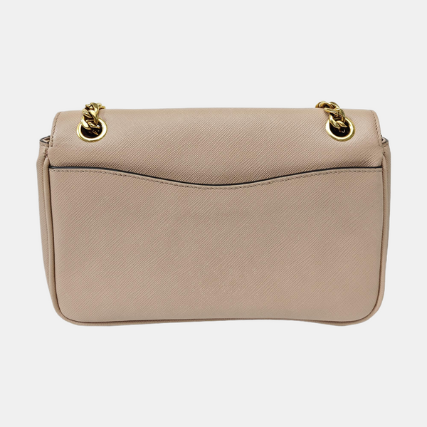 Saffiano Calfskin Shoulder Bag Brown