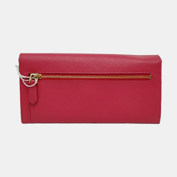 Fold Wallet Saffiano Calfskin Red Wallet