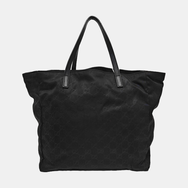 Monogram Fabric Tote Bag Black