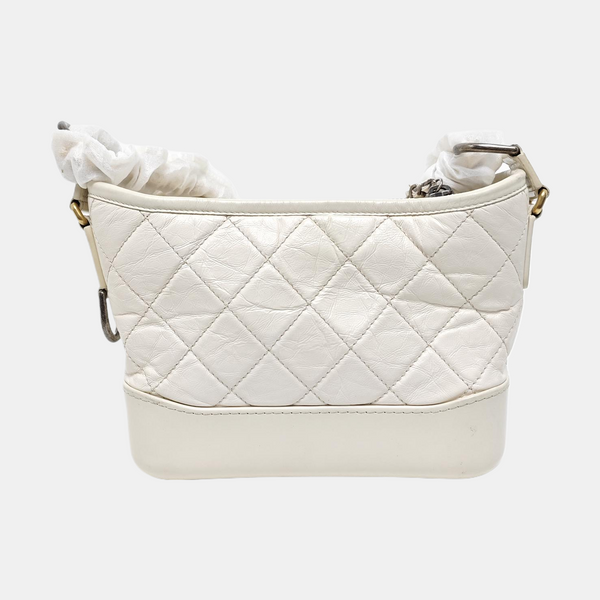 Authenticated pre-owned GABRIELLE Small Quilted Calfskin White - Shoulder Bag at Looply