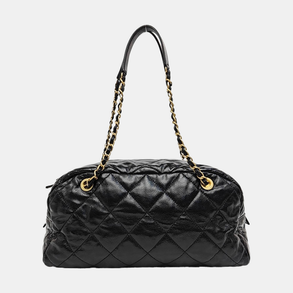 Quilted Calfskin Shoulder Bag Black