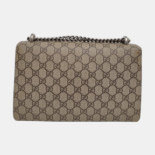 Dionysus Small Monogram Coated Canvas Beige