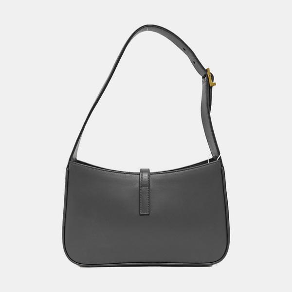 Authenticated pre-owned LE 5 À 7 Calfskin Grey - Top Handle Bag at Looply