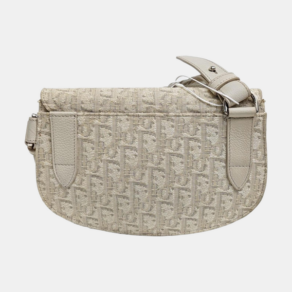 Saddle Medium Oblique Canvas Beige