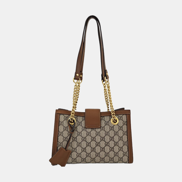 Padlock Small Monogram Coated Canvas Beige
