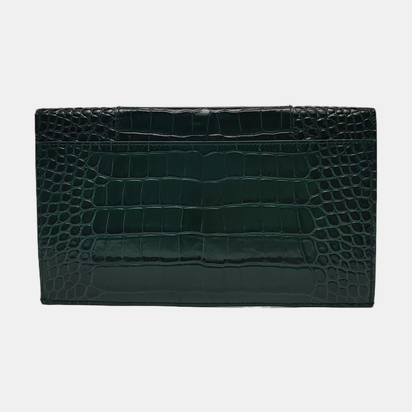 Authenticated pre-owned Hourglass Calfskin Green - Clutch at Looply