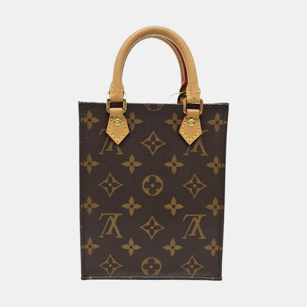 SAC PLAT Mini Monogram Coated Canvas Brown