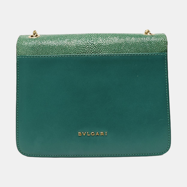SERPENTI FOREVER Small Stingray Leather Green