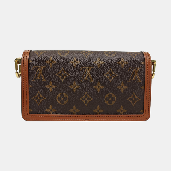 DAUPHINE EAST WEST Mini Monogram Coated Canvas Brown