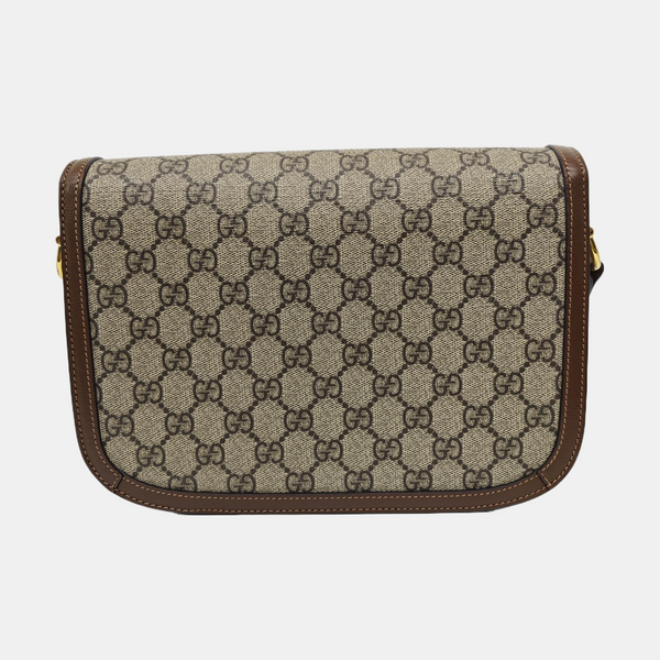 Horsebit 1955 Medium Monogram Coated Canvas Beige
