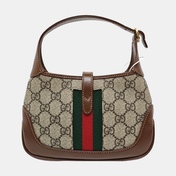Authenticated pre-owned Jackie 1961 Mini Monogram Coated Canvas Beige - Top Handle Bag at Looply