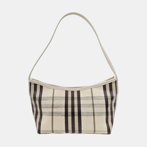 Coated Canvas Top Handle Bag White