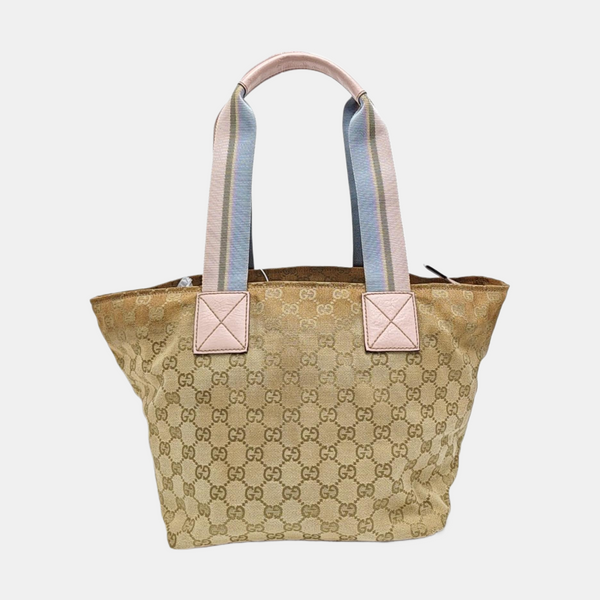 Monogram Canvas Tote Bag Beige